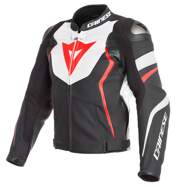 Мотокуртка кожаная Dainese Avro 4 Black-Matt/White/Fluo-Red