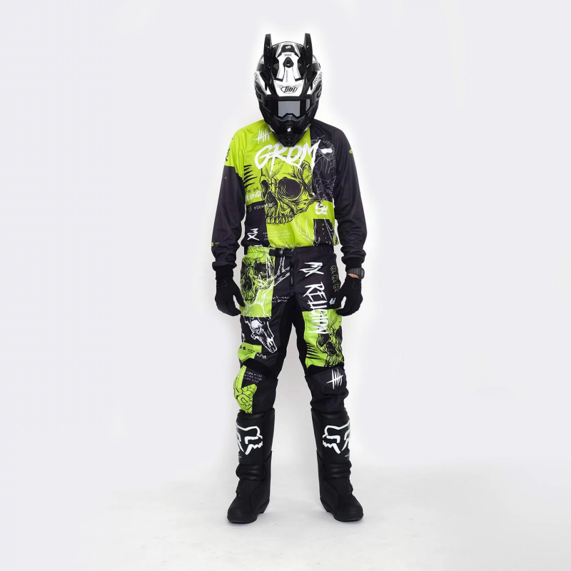 Штаны кроссовые Grom MX Religion lime