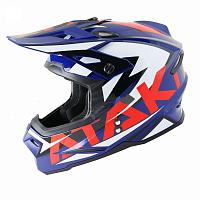 Шлем кроссовый Ataki JK801 Rampage, синий-красный глянец