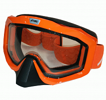 Маска снегоходная двойное стекло Ataki HB-811 оранжевый глянец