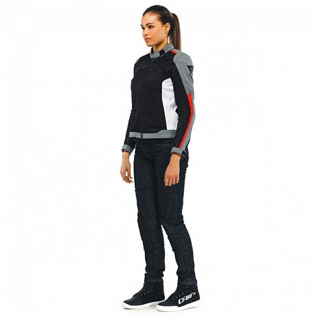 Куртка жен. DAINESE HYDRA FLUX 2 AIR LADY D-DRY BLACK/CHARCOAL-GRAY/LAVA-RED 38