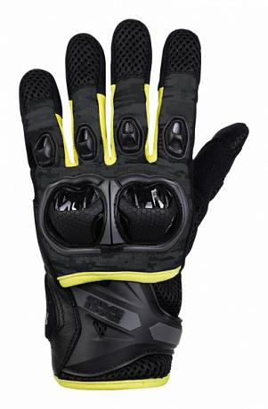 Перчатки кожаные Tour LT Gloves Montevideo Air IXS Черно-серо-желтый S