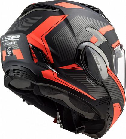 Шлем модуляр LS2 FF900 Valiant II Revo, черный матовый/оранжевый