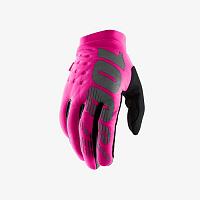 Мотоперчатки женские 100% Brisker Womens Glove Neon Pink/Black