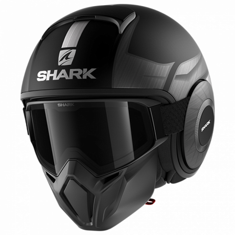 Шлем открытый Shark Street Drak Tribute Rm Mat Black-silver XS