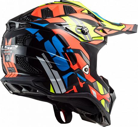 Кроссовый шлем LS2 MX700 Subverter Evo Rascal Черно-оранжевый