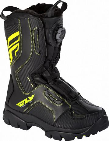 Ботинки зимние Fly Racing ATV/снегоход Marker Boa черный/Hi-Vis желтый