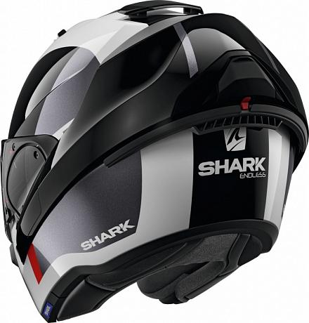 Шлем модуляр Shark Evo Es Endless, черный/белый/красный