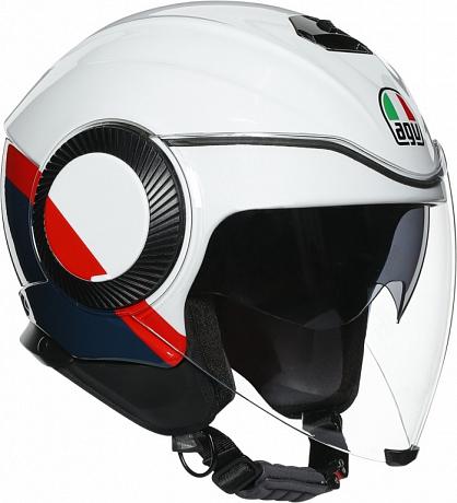 Шлем открытый AGV Orbyt Multi Block Pearl White/Ebony/Red-Fluo