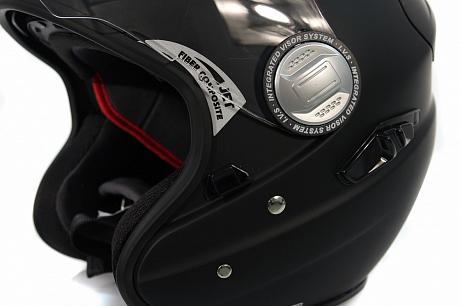 Открытый шлем с большим стеклом IXS HX91 матовый черный