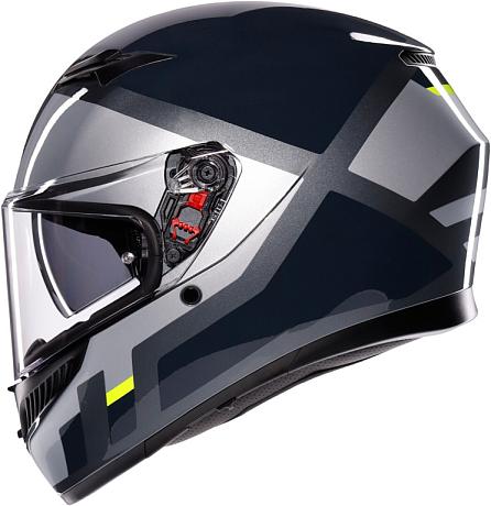 Шлем AGV K3 Shade Grey/yellow Fluo S