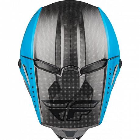 Кроссовый шлем FLY RACING Kinetic Straight Edge сине-серо-черный