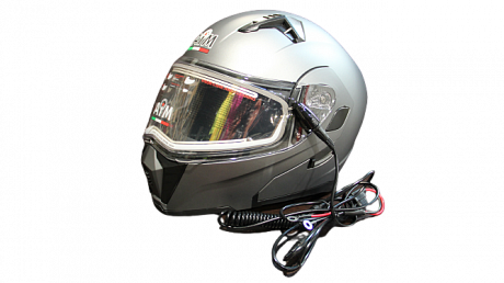 Шлем снегоходный с электрическим подогревом AiM JK906 Grey Mat S