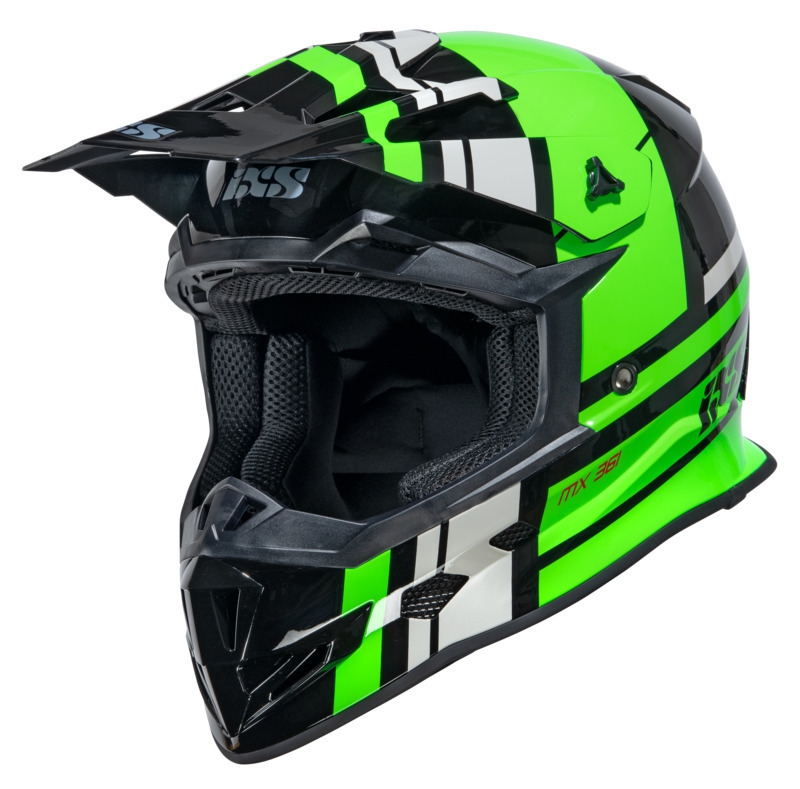Кроссовый шлем IXS IXS361 2.3, Чёрный/Зелёный